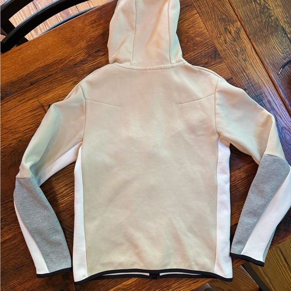 Nike Tech Fleece Beige and Gray Zip-Up Hoodie - Picture 2 of 5